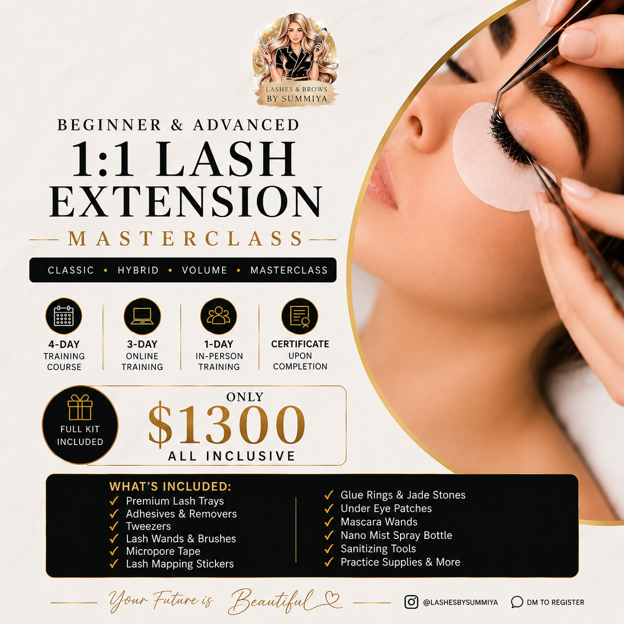 Lash Extensions Masterclass 1:1 Training