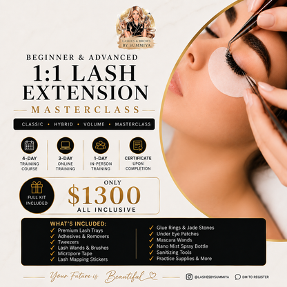 Lash Extensions Masterclass 1:1 Training